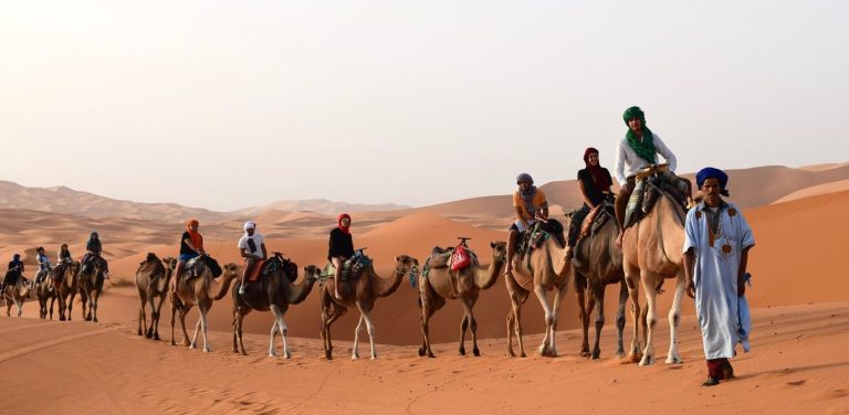 Gulf Tourism Push Goes Beyond Oil Income Photograph of a desert and mountain landscape popular with visitors in the Gulf region.